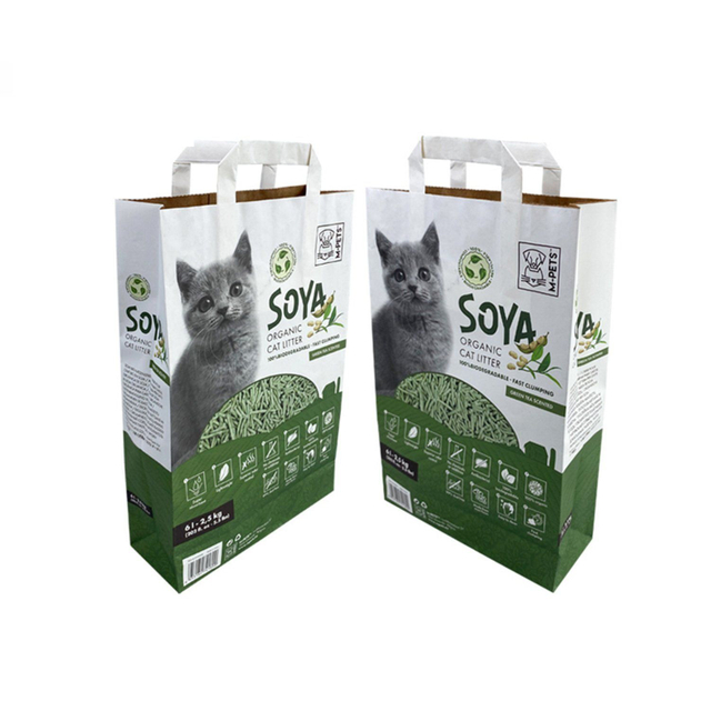Sac en papier de liti&egrave;re pour chats