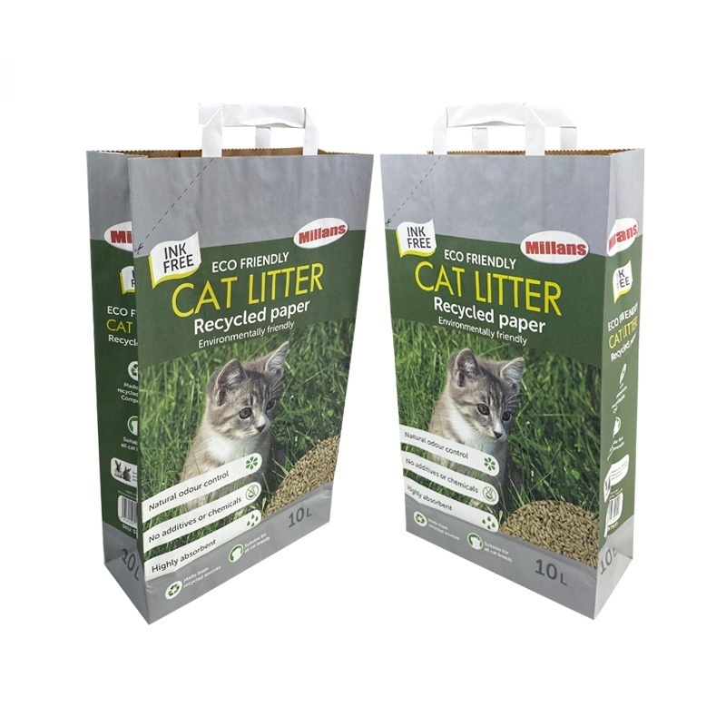 Sac en papier de liti&egrave;re pour chats